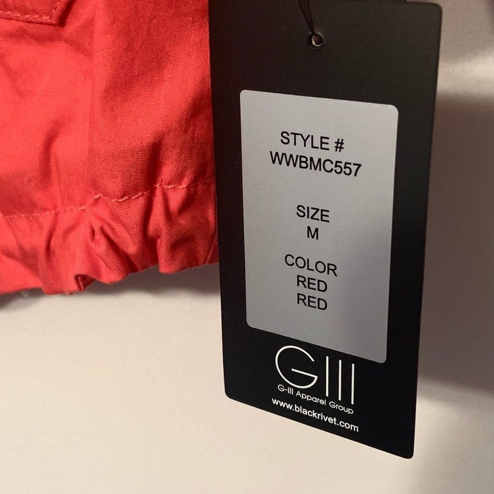 ** Black Rivet Red and Black Lightweight Zip Up Jacket 100% Cotton Size Medium - Picture 4 of 13